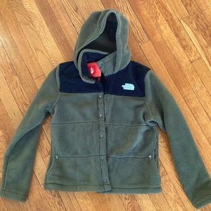 Northface Fleecy Hoodie/Jacket - Olive green